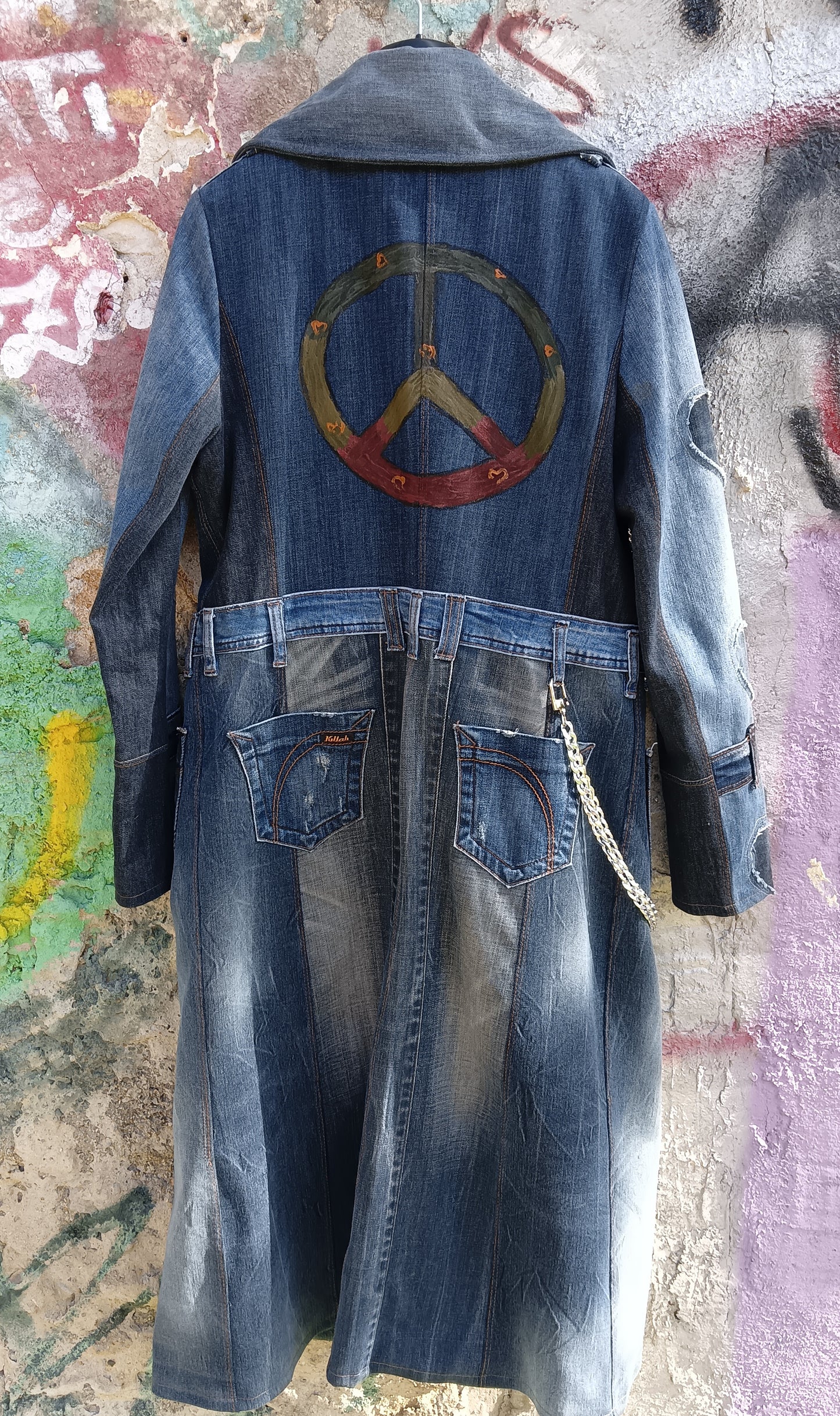 Caban lungo denim