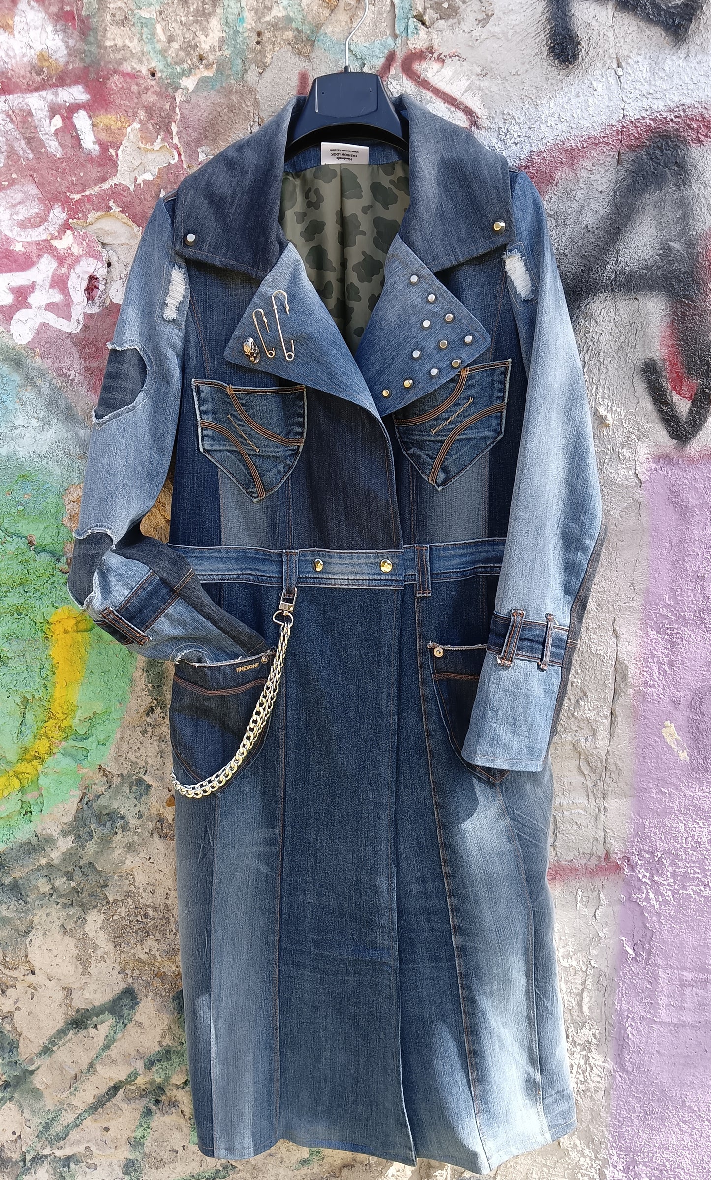 Caban lungo denim
