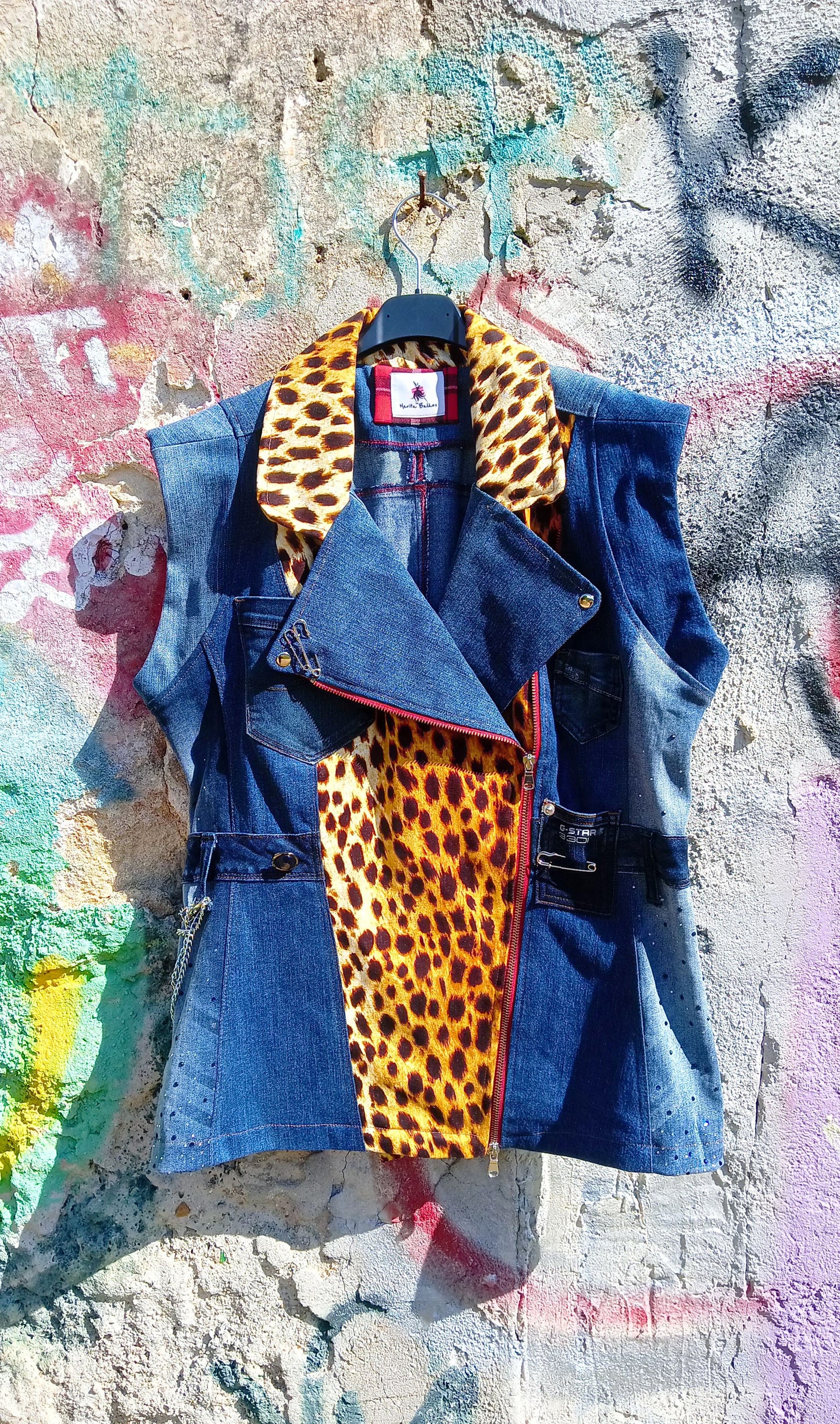Gilet Biker Maculato