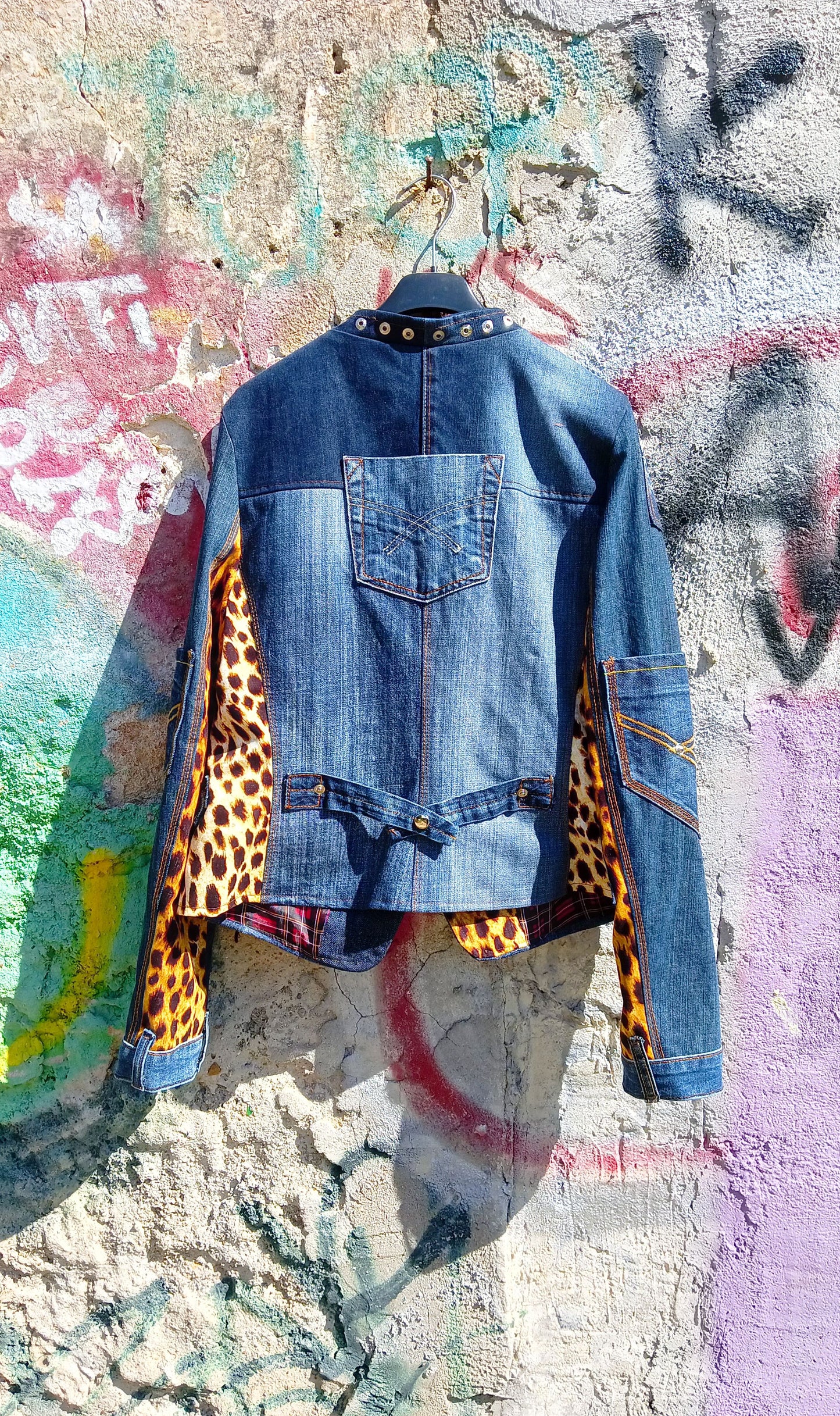 Giacca Biker in Patch Maculato
