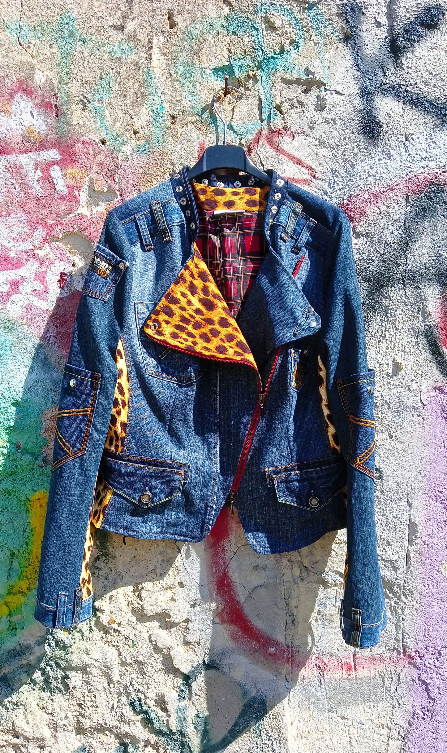 Giacca Biker in Patch Maculato