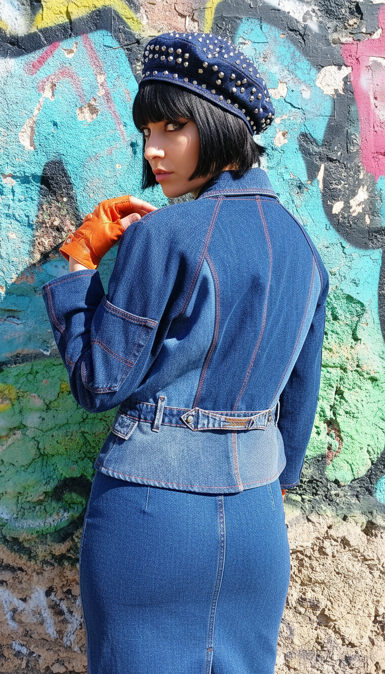 Giacca Denim con Zip
