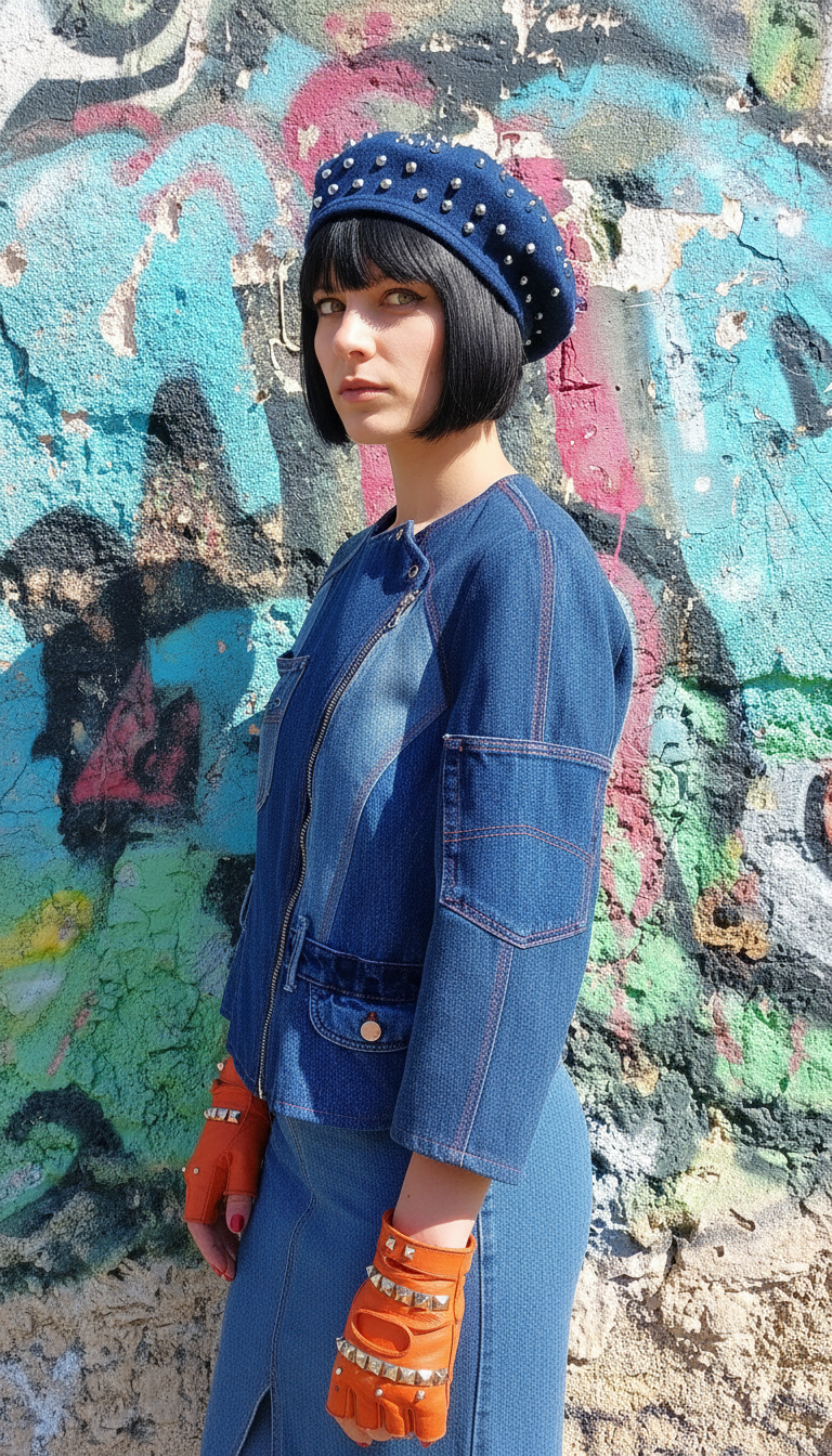 Giacca Denim con Zip