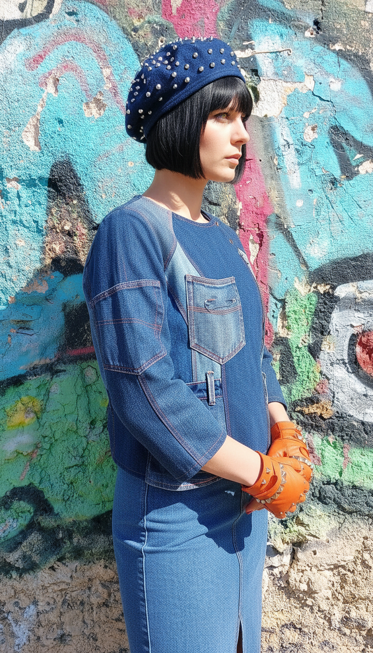 Giacca Denim con Zip