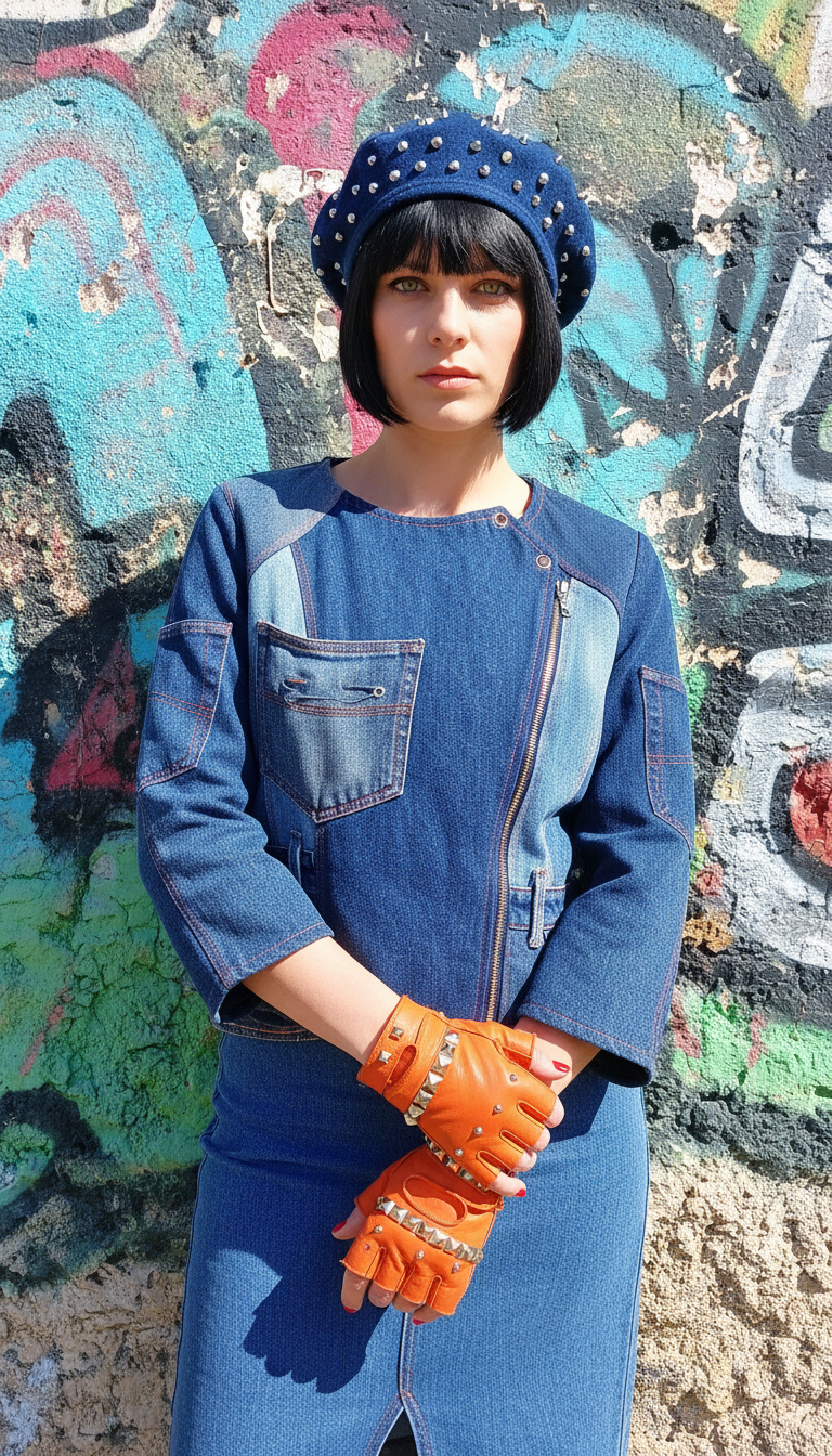 Giacca Denim con Zip