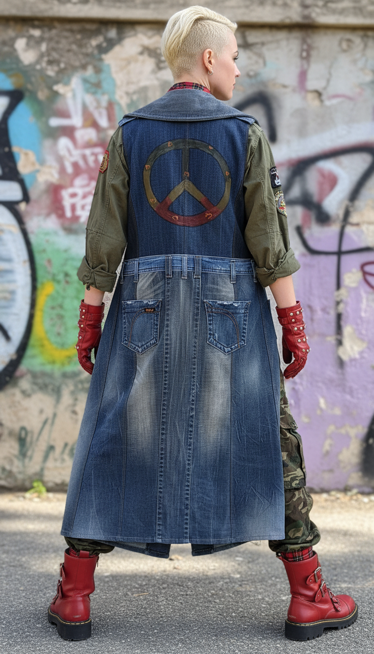 Caban lungo denim