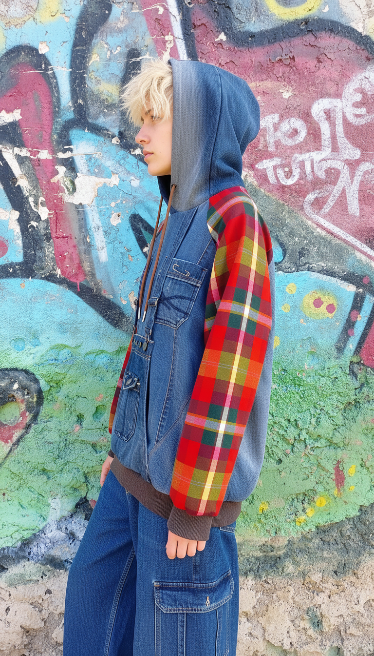 Felpa Unisex in Denim Riciclato da Salopette