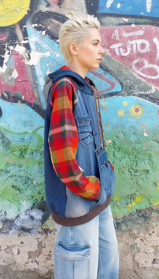 Felpa Unisex in Denim Riciclato da Salopette