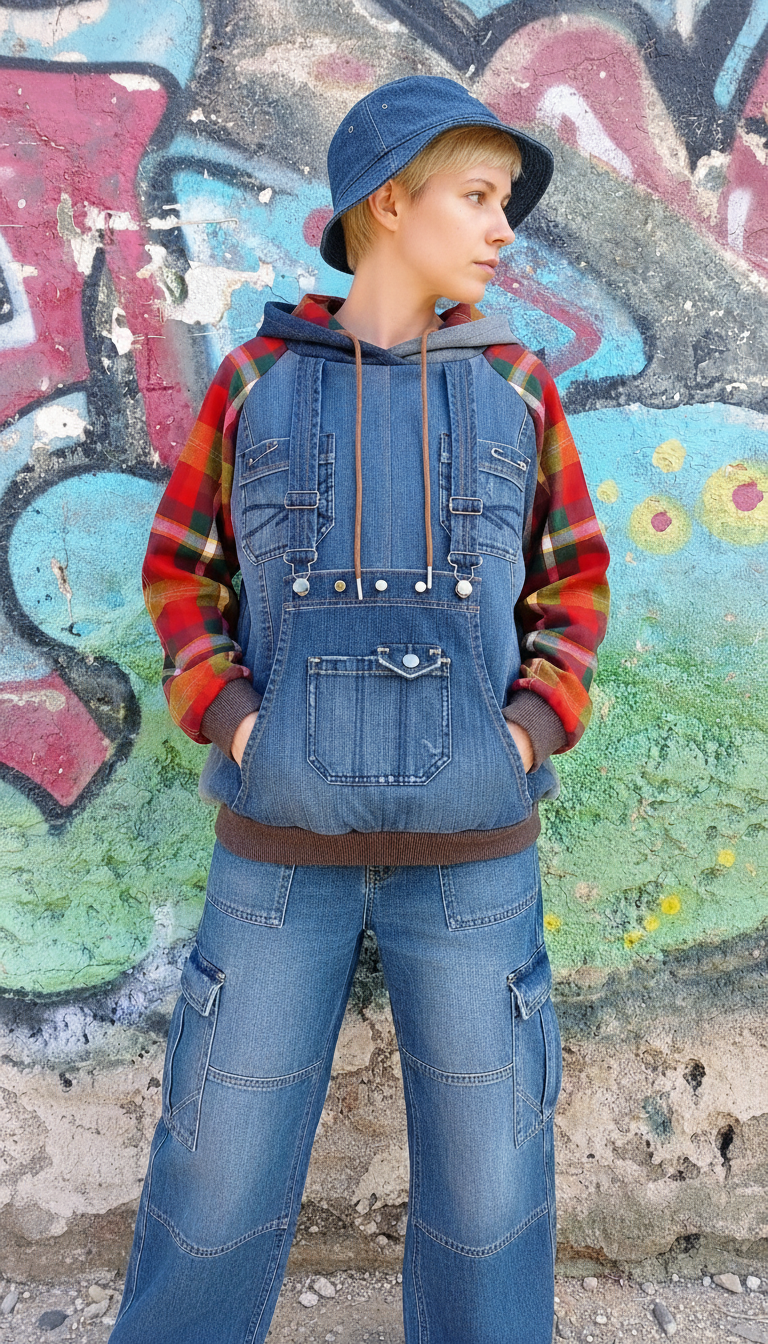 Felpa Unisex in Denim Riciclato da Salopette