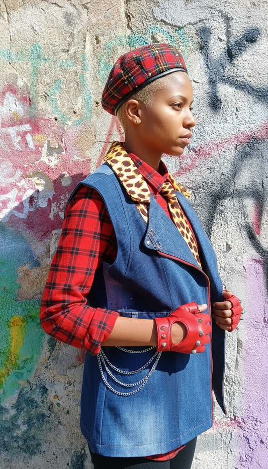 Gilet Biker Maculato