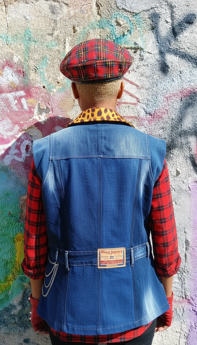 Gilet Biker Maculato