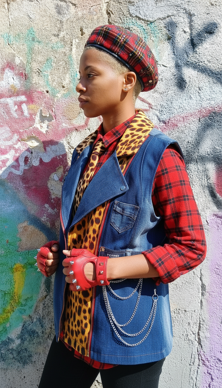 Gilet Biker Maculato