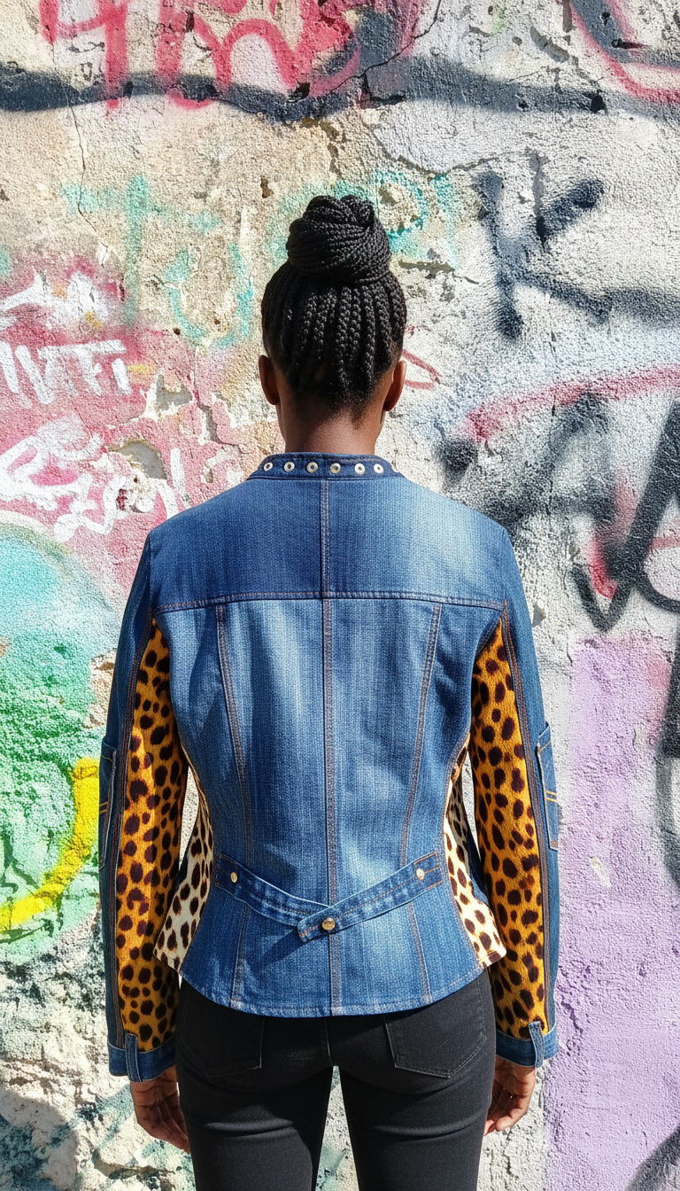 Giacca Biker in Patch Maculato