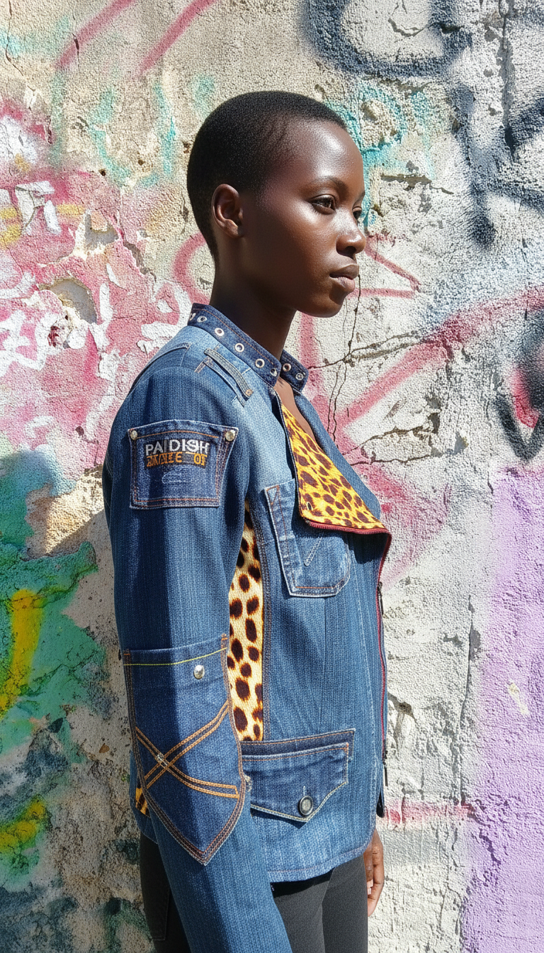 Giacca Biker in Patch Maculato