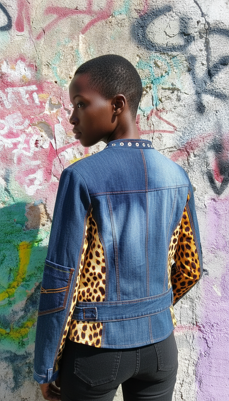 Giacca Biker in Patch Maculato