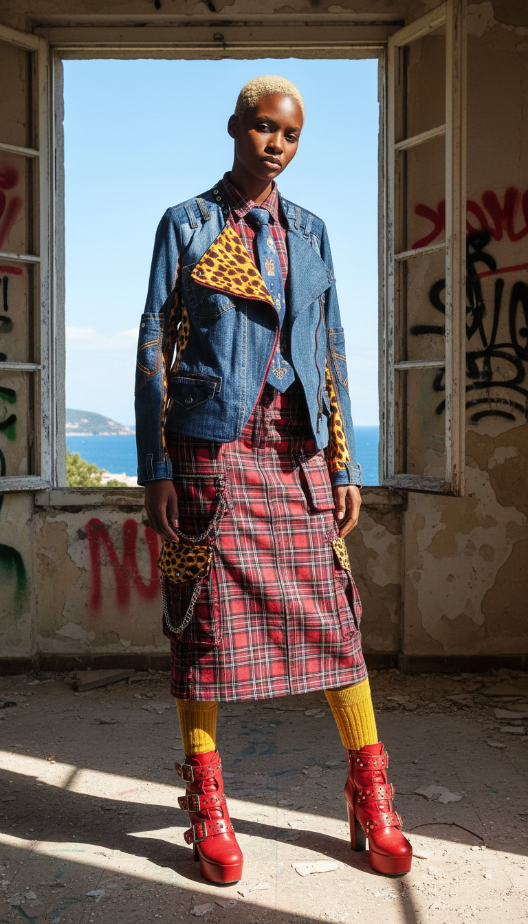 Giacca Biker in Patch Maculato