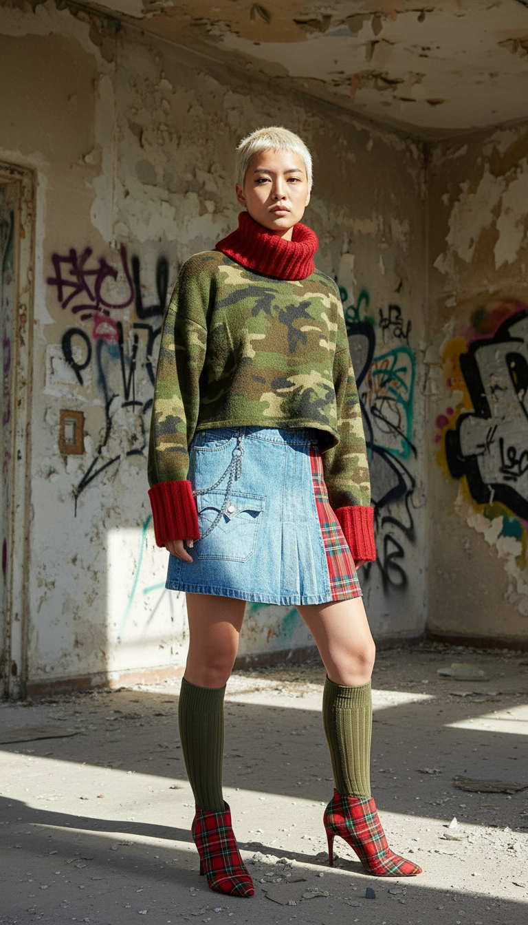 Gonna a Pieghe Tartan