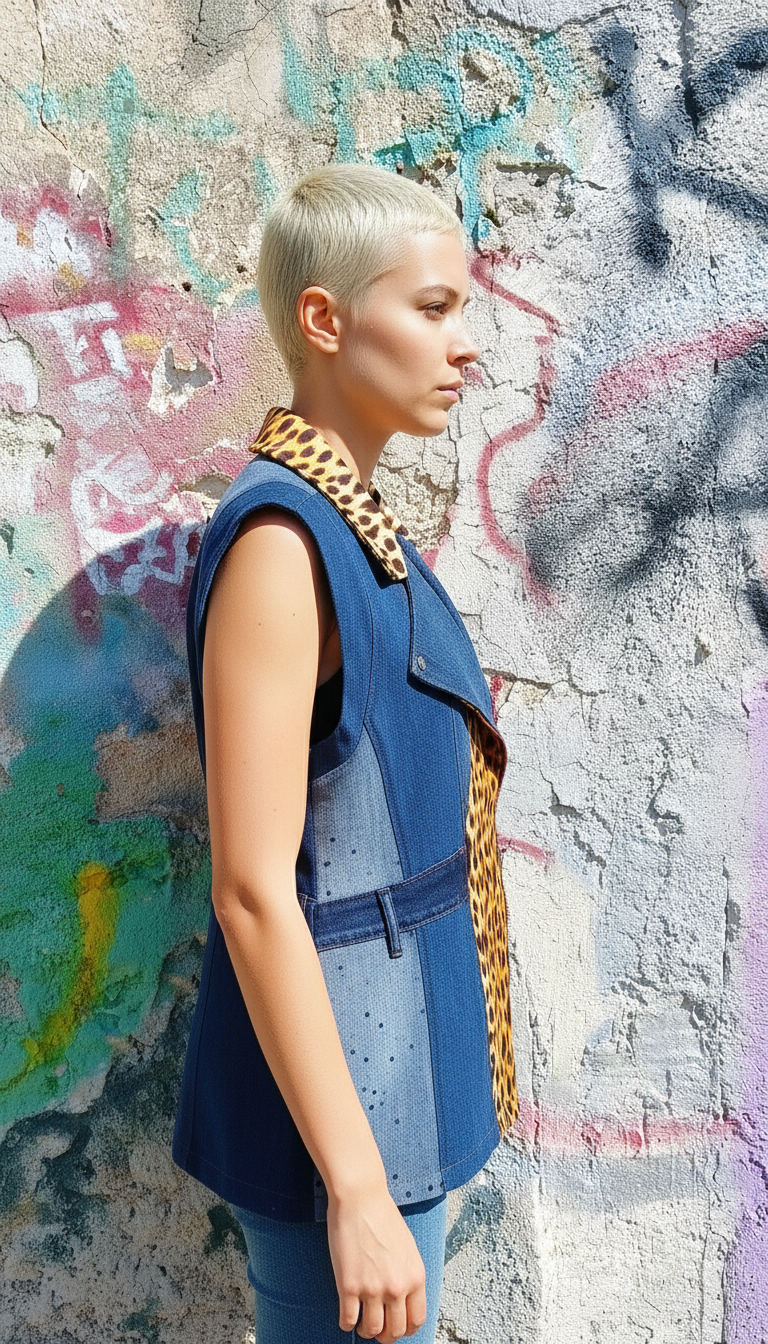 Gilet Biker Maculato