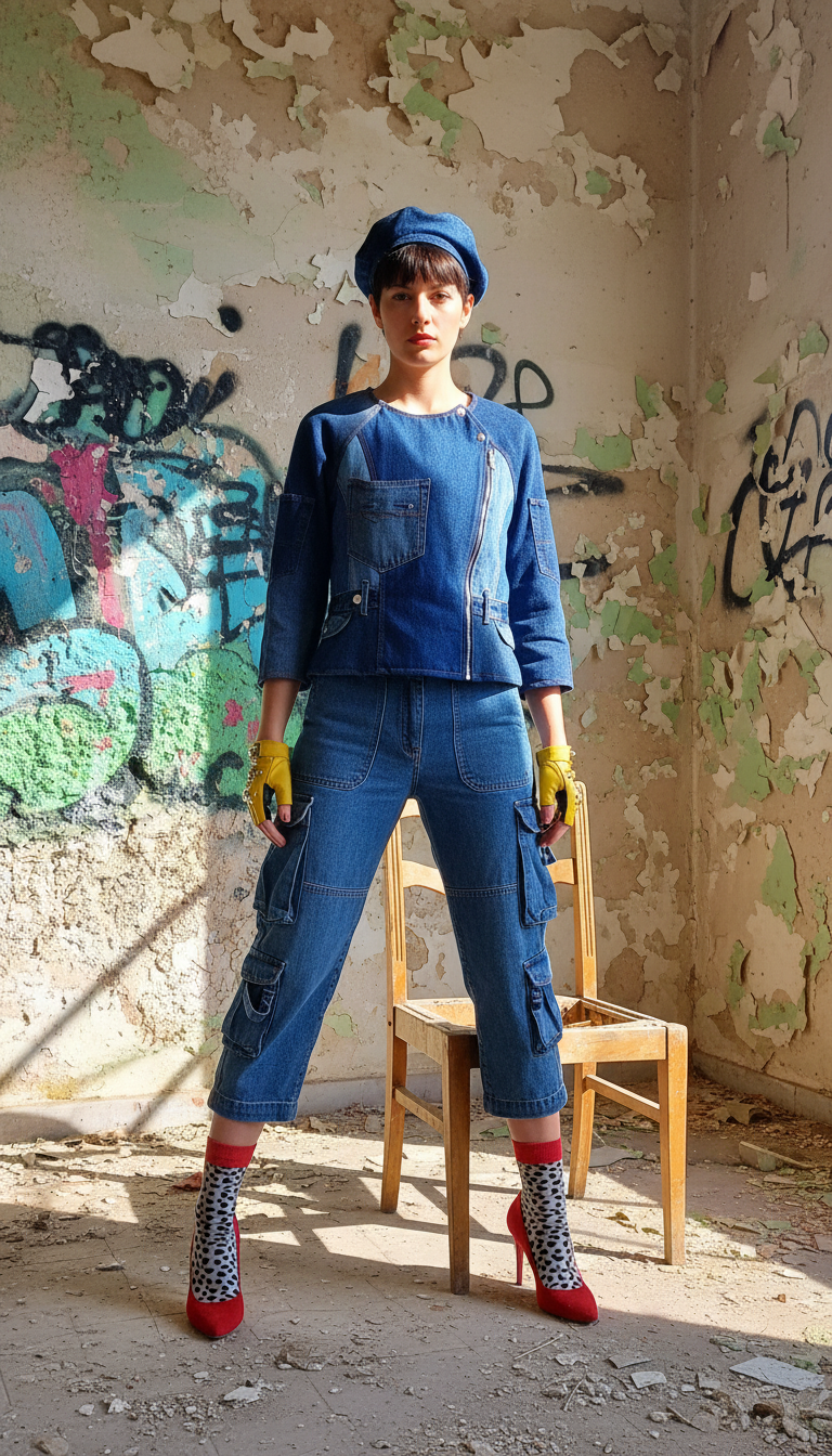 Giacca Denim con Zip