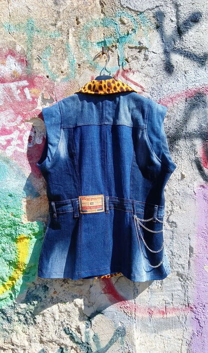 Gilet Biker Maculato