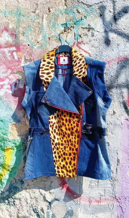 Gilet Biker Maculato