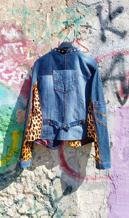 Giacca Biker in Patch Maculato