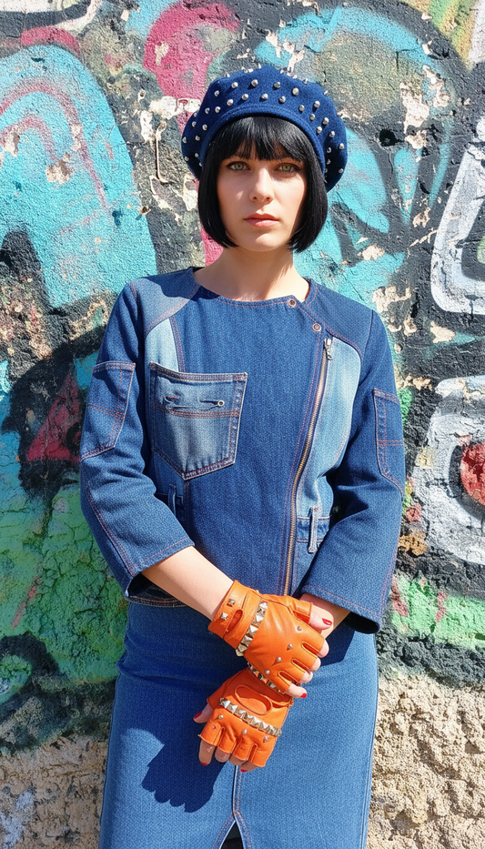 Giacca Denim con Zip