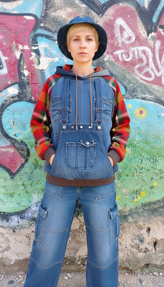 Felpa Unisex in Denim Riciclato da Salopette