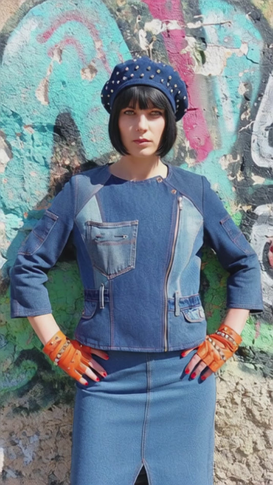 Giacca Denim con Zip
