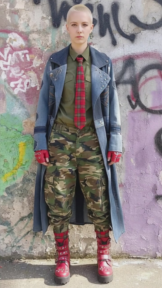 Caban lungo denim